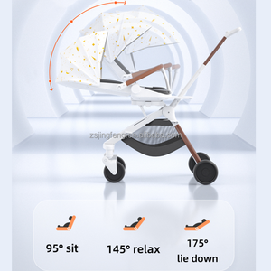 Poussette compacte et légère YEAH BABY YB3809E, pliable facilement, cadre en alliage d'aluminium, 4 roues en EVA, vue haute pour bébé - Product Image 5