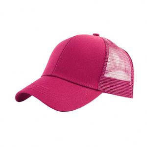 Gorra de béisbol de malla para mujer, para verano, al aire libre, con cola de caballo, de algodón, para protección solar, deportiva, personalizada, transpirable - Product Image 5