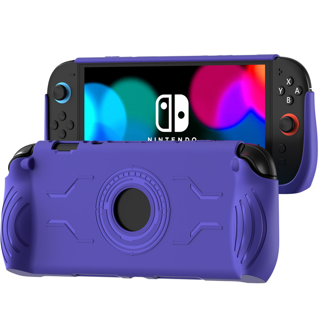 Purple Full-Body Protection Soft TPU Shock Proof Protective Cover Ergonomic Grip Case Compatible with Switch 2 Console