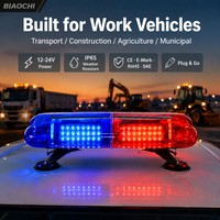 Barre lumineuse LED miniature 120 LED, 15 modes de clignotement, DC12-24V, base magnétique, lumière stroboscopique d'avertissement pour voitures, camions, véhicules d'urgence