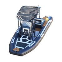 Bateau semi-rigide Hedia 650M 21FT en aluminium, Hypalon ou PVC, avec cabine, hors-bord, bateau de pêche gonflable, sauvetage, plongée