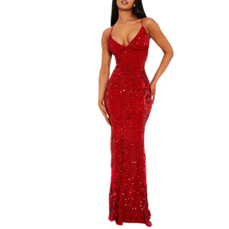 Wholesale Fashion Stock Lot Garments Lady Celebrity Red Evening Gown