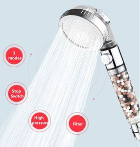 Iónica de alta presión de mano ducha pausa interruptor 3 Modo de la cabeza de ducha KIt - Product Image 2