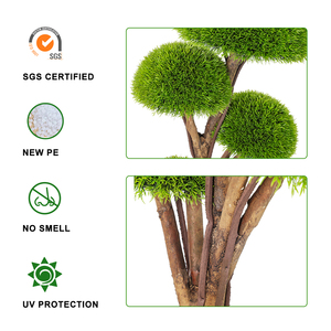 PZ-3-212 giá rẻ topiary Faux Shaped Cypress lá cây với màu đen nồi nhân tạo gỗ tự nhiên thân cây thực vật - Product Image 3