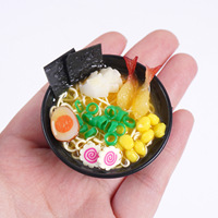 Fideos de comida japonesa llavero simulación Ramen cuenco colgante fideos pierna de pollo fideos colgante DIY basura casos Decoración