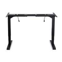 3 sections Bureau d'ordinateur ergonomique à double moteur réglable en hauteur Table en acier avec cadre extensible pour bureau
