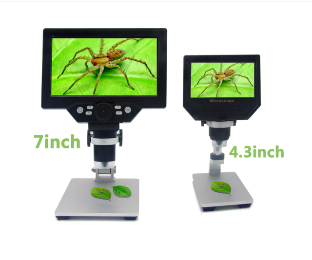 7inch Large Color LCD Screen Video 12MP 1-1200X Continuous Amplification Digital Microscope for Soldering Phone Repair Tool