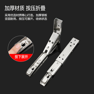 ขายึดเหล็กสแตนเลสแบบพับได้ Hongshengfa สำหรับชั้นวางติดผนังรูปตัวแอล รูปสามเหลี่ยม สำหรับจัดเก็บในครัว - Product Image 3