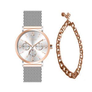 Ensemble de bracelet de montre pour homme Edge Forged, alliage en acier inoxydable, bracelet en maille, cadran en verre, mouvement à quartz, accessoire de mode pour les affaires et les soirées - Product Image 2