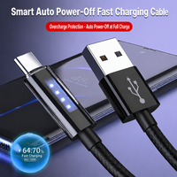 Kabel USB-C ke USB-C LED Light up 120W Pengisian Cepat, Kabel Nilon Terjalin untuk Ponsel, Tablet, Laptop, Mobil 1M 2M OEM Grosir Pabrik