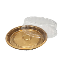 JY-82103HL  Boîte d'emballage en plastique pour sushis, conteneur alimentaire à emporter pour restaurant, boîte ronde à couvercle haut pour gâteaux