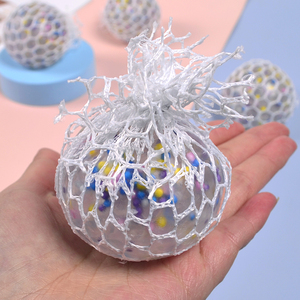Hot Selling Custom Anti-Stress Colored <b>beads</b> Soft Squeeze Ball Toy Colorful Mesh Squishy Ball Children Stretchy Parties Gifts - Product Image 2