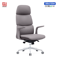 Chaise de bureau de direction inclinable de luxe avec roulettes, dossier haut, pivotante, en cuir, pour manager, PDG, bureau d'ordinateur