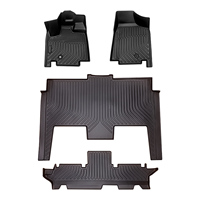 Accessoires d'intérieur de voiture Tapis de sol de voiture 3D TPE Tapis de sol pour Dodge Grand Caravan 2011-2021 7 Seats Tapis de voiture