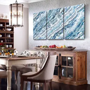 Abstract 3 Piece Framed Coastal Ocean Canvas Print Beach Theme Sea Wave Picture Artwork