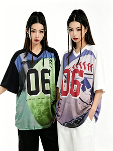 Nouveau T-shirt décontracté pour femme, style rétro américain 2026, maillot de basketball à manches courtes, imprimé numérique, hip-hop, streetwear, sport - Product Image 1