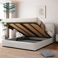 Meubles de chambre à coucher modernes sur mesure, cadre de lit en bois, taille King ou Queen, sommier en bois massif pour appartement, villa, chambre de location, lits doubles