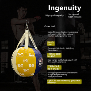 Sac de frappe lourd en cuir personnalisable de haute qualité FIST avec semelle en cuir, mannequin de boxe, équipement MMA pour la remise en forme humaine - Product Image 3