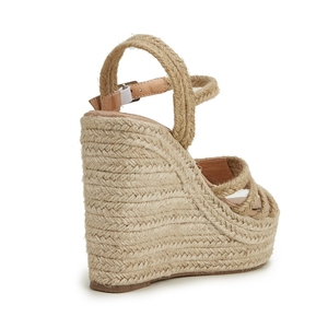 Sandales à talons hauts tendance à l'européenne, sandales ouvertes pour femmes, sandales <span class=keywords><strong>compensées</strong></span> en espadrille plateforme d'été - Product Image 5