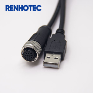 USB Và Một-Mã Tăng Gấp Đôi Đã Kết Thúc Cáp M12 Nữ Kết Nối Với Cáp - Product Image 1