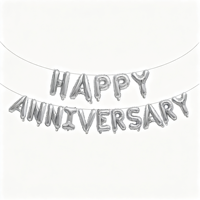 Ballons en aluminium « Joyeux Anniversaire » 16 pouces, décorations de fête argentées, bannière, fournitures pour événements d'anniversaire