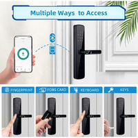 Kunci Pintu Pintar Aluminium Alloy dengan Layar Sentuh Sidik Jari, Kontrol Aplikasi Tuya Ttlock, WIFI Pabrikan Asli