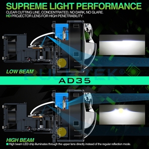BULBTEK Hệ Thống Chiếu Sáng Ô Tô Bán Sỉ AD35 3 Inch Đèn <span class=keywords><strong>LED</strong></span> Ô Tô 12V Ống Kính Máy Chiếu <span class=keywords><strong>LED</strong></span> Chùm Thấp 300W - Product Image 4