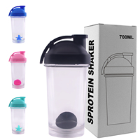 Bouteille shaker à protéines Tritan sans BPA de 500 ml, étanche, avec boule de mélange pour la salle de sport, la remise en forme et les poudres protéinées