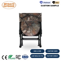 Chaise de chasse pivotante à 360°, dossier haut, pliable, portable, rembourrée, pour camping, accessoires de siège extérieur, OEM ODM, logo personnalisé