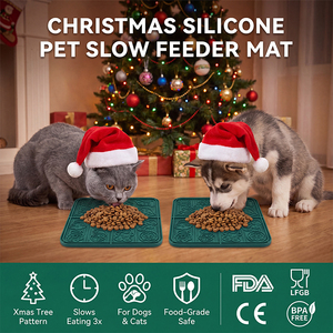 Christmas <b>Gift</b> Custom Logo Silicone Slow Feeder <b>Dog</b> Bowl Maze Pet Lick Mat with Suction <b>Xmas</b> Holiday Promotion Pet Bowl - Product Image 4