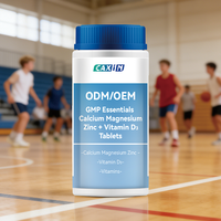 Comprimés de Calcium, Magnésium, Zinc + Vitamine D3 GMP Essentials pour Adultes et Adolescents, Qualité Alimentaire, Favorise des Os et des Dents Forts