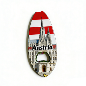 Austria Cities Souvenir Surfboard Bottle Opener Magnet Vienna Graz Salzburg Innsbruck Travel Gift Refrigerator Magnet - Product Image 1