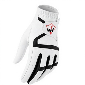 Gant de golf en cuir véritable de haute qualité, aspect cuir blanc, panneaux noirs, design respirant pour une meilleure adhérence, fermeture auto-agrippante, unisexe - Product Image 4