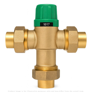 Robinet mélangeur thermostatique TM200 en laiton 3/4'' avec raccord fileté en cuivre pour chauffage radiant hydronique - Product Image 4