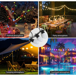 Guirnalda de luces <span class=keywords><strong>LED</strong></span> IP65 resistente al agua, modo de luz RGB, Control remoto, decoración colgante para interior y exterior, para patio, hogar y jardín - Product Image 3