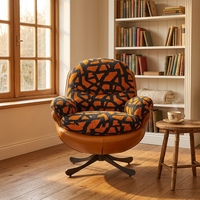 Fauteuil de salon individuel en cuir de luxe au design italien, mobilier de maison moderne en acier inoxydable pour chambre, salle à manger, détente