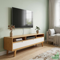 Meuble TV en bambou, style moderne et minimaliste, pour petit appartement ou hôtel, table basse, armoire de rangement, combo pour salon, centre de divertissement