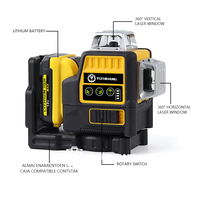 AGL110 Laser Croix Multifonctionnel à Faisceau Vert 12 Lignes Autonivelant 3D Nivellement Laser Rotation 360 Degrés Outil Machine