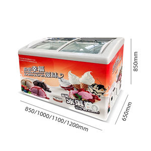 מסחרי קרח קרם תצוגת מקרר זכוכית למעלה חזה עמוק מקפיא - Product Image 3