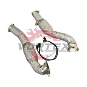 ท่อลงแคทสแตนเลสสตีล Vortex 304 แบบไหลสูง สำหรับ Audi S6 S7 S8 RS6 RS7 C7 4.0T V8 ปี 2012–2018 พร้อมแผ่นกันความร้อน ไม่มีไฟเตือน CEL - Product Image 2