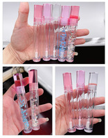 Tube à gloss transparent vide de 7,8 ml, emballage cosmétique personnalisé avec logo, tube à gloss rose avec boîte