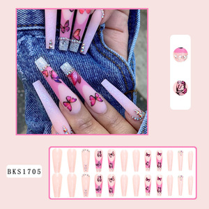 <span class=keywords><strong>Faux</strong></span> <span class=keywords><strong>Ongles</strong></span> de Luxe à Pression Longue Durée, 24 Pièces, en ABS Acrylique, Design Amande, Marque Privée, avec <span class=keywords><strong>Colle</strong></span> – Vente en Gros - Product Image 6