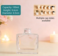 Meilleure Bouteille en Verre Carrée Transparente Vide de 100, 150, 200 ml avec Couvercle pour Diffuseurs à Bâtonnets Parfumés – Qualité Usine, Design Unique