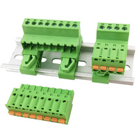 Conector de resorte para riel DIN de 35 mm con paso de 5.08 mm - Bloque de terminales en línea completo macho-hembra sin soldadura