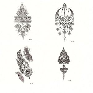Tinta de Tatuaje Temporal Impermeable para Hombres y Mujeres, Pegatinas Realistas para Arte Corporal, Cubren Cicatrices, Diseños de Alas, Larga Duración, Sin Brillo - Product Image 1