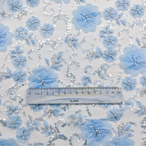 Meilleures ventes RX7095 Tube de perles brodé en maille 3D avec motifs floraux, perles et paillettes <span class=keywords><strong>pour</strong></span> vêtements de scène et robes <span class=keywords><strong>pour</strong></span> enfants Hot Stage - Product Image 4