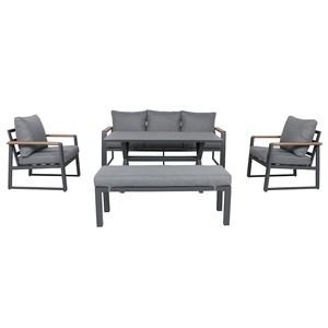 Aluminium Table haute extérieure 3 places Balcon 5 pièces assis Balcon lounge Patio <span class=keywords><strong>terasse</strong></span> Pelouse jardin ensembles mobilier d'extérieur - Product Image 1