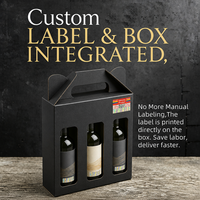 Boîte de transport pour vin en papier artistique recyclable, coffret cadeau éco-responsable pour whisky et bière, ensemble de 3 bouteilles, étiquette anti-contrefaçon offset, OEM