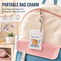 Lot de 4 porte-clés souple en PU animaux marins Kawaii, breloques portables pour sac à dos, jouets anti-stress