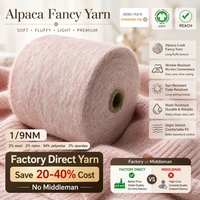 Hilo de fantasía tipo alpaca de pelo largo 1/9NM, esponjoso y peludo, mezcla de fantasía, para suéteres y bufandas, venta al por mayor a granel